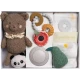 Luxusný darčekový box Newborn Luxe pre bábätká – hudobný kolotoč, plyšový medvedík, hryzátko a textilná plienka.