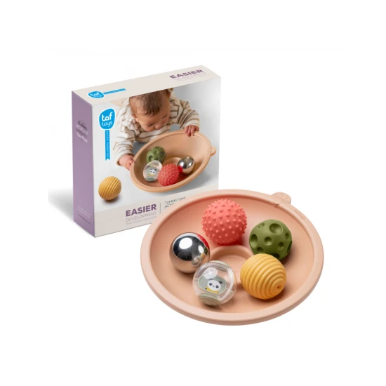 Prvé hry na brušku? Miska Taf Toys je ideálny začiatok