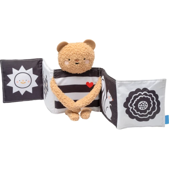 Kontrastná knižka so zrkadlom a plyšovým medvedíkom – podpora vývoja od narodenia