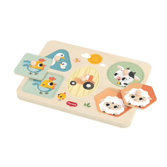 Puzzle so zvukmi drevené Farmers Funday