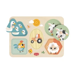 Puzzle so zvukmi drevené Farmers Funday