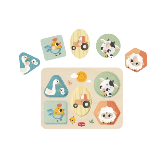 Puzzle so zvukmi drevené Farmers Funday