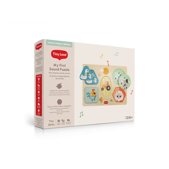 Puzzle so zvukmi drevené Farmers Funday