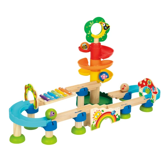 Drevená guličková dráha Strom 44 ks Drevené hračky Tooky Toy