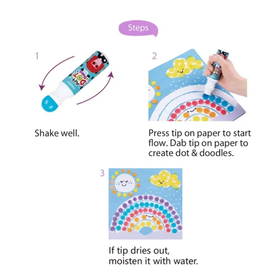 Farby v tube na Dot painting Umývateľné 12 ks Tookyland