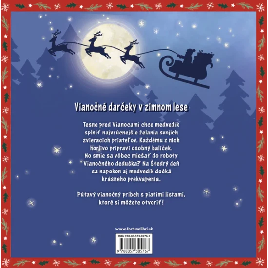 Detská vianočná kniha o medvedíkovi s otváracími listami a príbehom o priateľstve