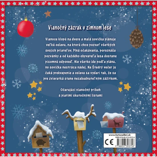 Vianočný zázrak v zimnom lese. Očarujúci vianočný príbeh s piatimi skutočnými listami.