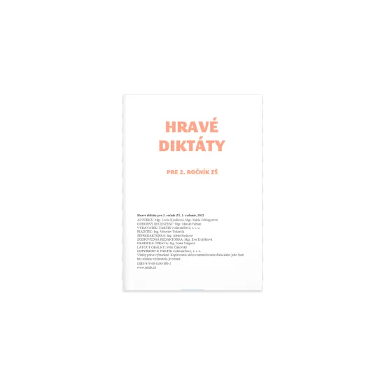 Hravé diktáty 2 je zameraná na precvičovanie správneho písania a upevňovanie vedomostí zo slovenskej gramatiky na prvom stupni základnej školy.