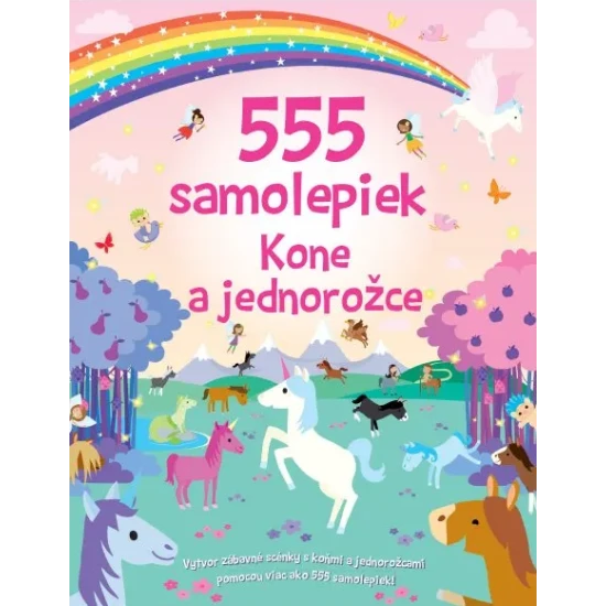 Nálepkový zošit s viac ako 555 samolepkami koní a jednorožcov.