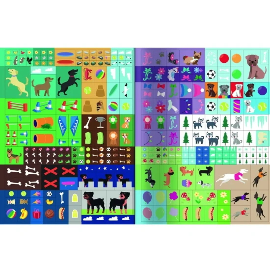 Nálepkový zošit s viac ako 555 samolepkami mačiek a psov.