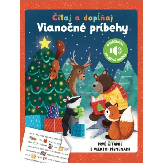 Interaktívna vianočná kniha pre deti so zvukmi, obrázkami a veľkými písmenami