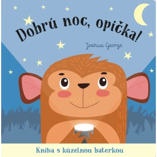 Malá opička už sa chystá spať, ale najprv musí dať dobrú noc všetkým svojim zvieracím kamarátom. Pomôžeš jej nájsť ich? Kniha s kúzelnou baterkou.
