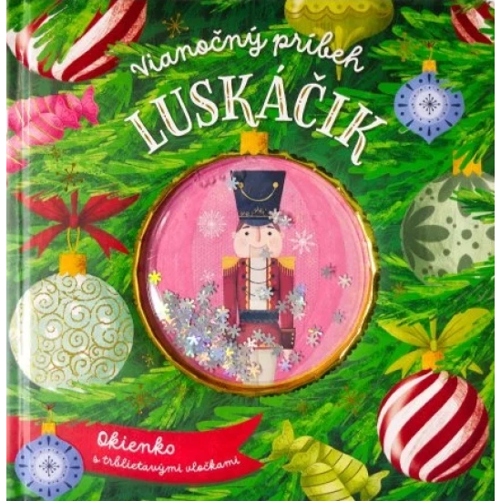 Luskáčik detská vianočná kniha s trblietavým okienkom a krásnymi ilustráciami
