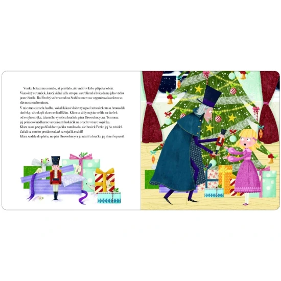 Luskáčik detská vianočná kniha s trblietavým okienkom a krásnymi ilustráciami