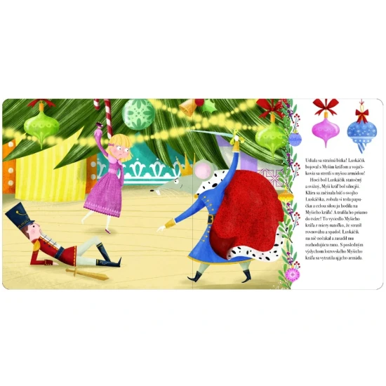 Luskáčik detská vianočná kniha s trblietavým okienkom a krásnymi ilustráciami