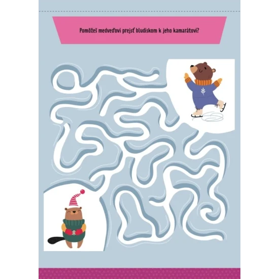 Zimný pracovný zošit pre deti s aktivitami, spájačkami, bludiskami a zimnými zvieratami