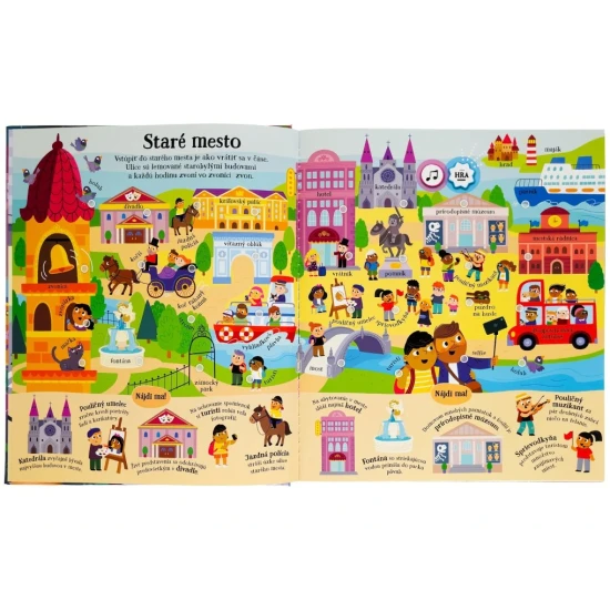Interaktívna zvuková kniha pre deti s viac ako 200 zvukmi a ilustráciami z mesta