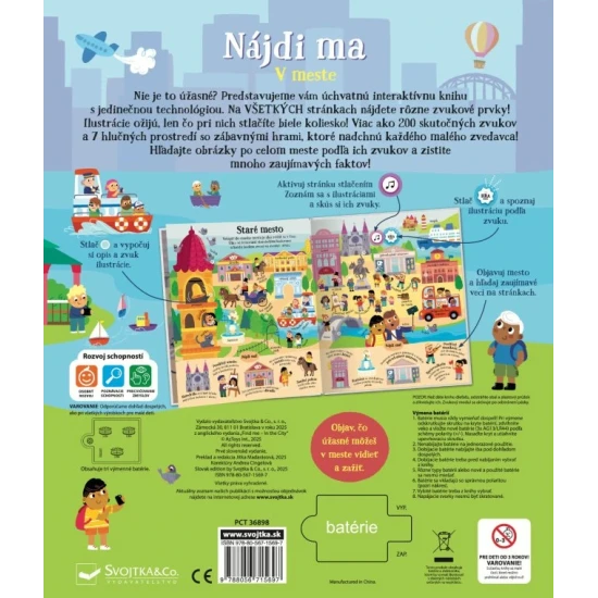 Interaktívna zvuková kniha pre deti s viac ako 200 zvukmi a ilustráciami z mesta
