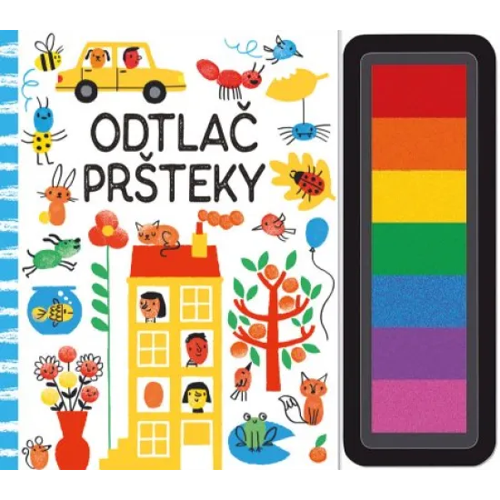 Pustite sa s deťmi do hier s otlačkami prstov - stačí odklopiť viečko z farebných atramentových vankúšikov a zaplniť úlohy v knihe vlastnými výtvormi.