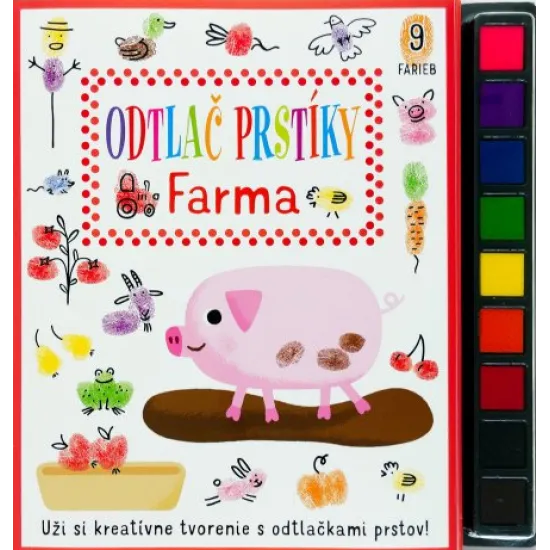 Pustite sa s deťmi do hier s otlačkami prstov - stačí odklopiť viečko z farebných atramentových vankúšikov a zaplniť úlohy v knihe vlastnými výtvormi.