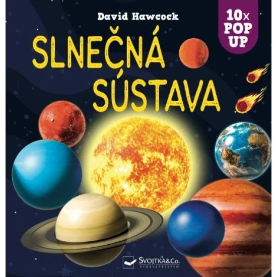Detská pop-up kniha o Slnečnej sústave s priestorovými ilustráciami planét a vesmíru