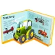 Detská pop-up kniha o traktoroch a pracovných strojoch s priestorovými ilustráciami
