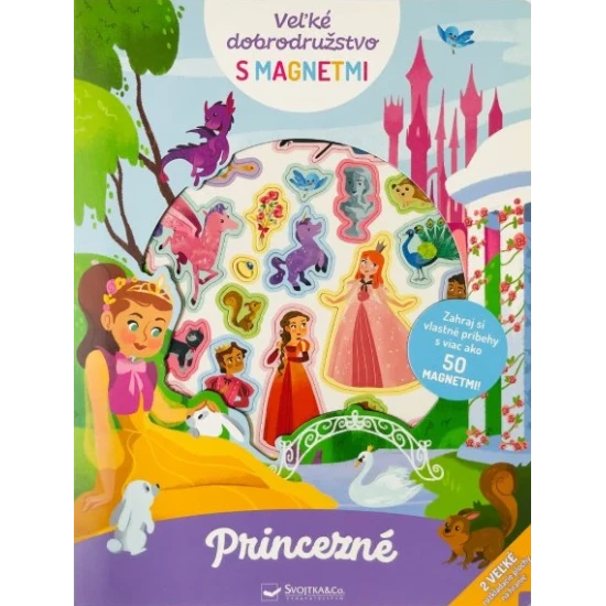 Magnetická kniha s princeznami a viac ako 50 farebnými magnetmi na tvorenie rozprávkových príbehov