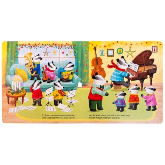 Vianočná knižka 24 adventných okienok, detský príbeh so zvieratkami