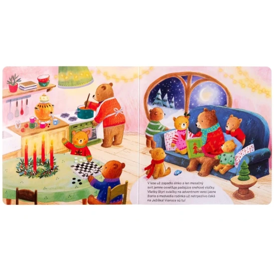 Vianočná knižka 24 adventných okienok, detský príbeh so zvieratkami