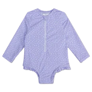 Plavky s dlhým rukávom s UPF 50+ Lila Leopard