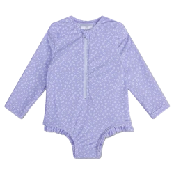 Plavky s dlhým rukávom s UPF 50+ Lila Leopard