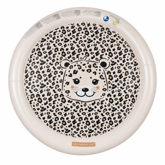 Detská nafukovacia podložka s rozstrekovačom Swim Essentials Beige Leopard na letnú zábavu v záhrade