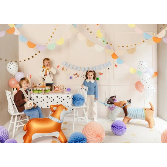 Fóliový balón Buldoček ako dekorácia na detskej párty