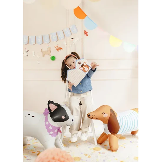 Fóliový balón Buldoček ako dekorácia na detskej párty