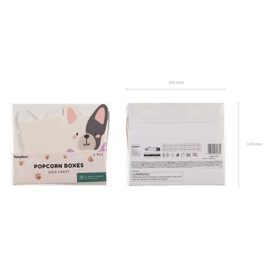 Popcornové krabičky so psíkom na detskú párty
