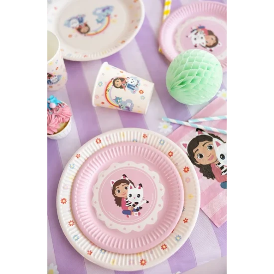 Papierové taniere Gabby’s Dollhouse s farebným motívom