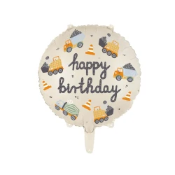 Balón Happy Birthday Stavebné vozidlá 45 cm