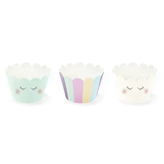 Sada 6 kusov cupcakes v jemných pastelových odtieňoch oživí každú detskú oslavu.