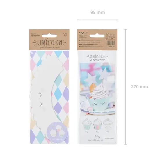 Sada 6 kusov cupcakes v jemných pastelových odtieňoch oživí každú detskú oslavu.