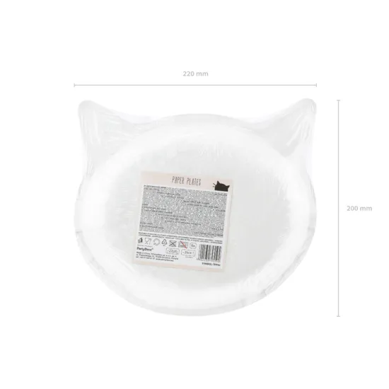 Narodeninové taniere na detskú oslavu s motívom mačka.