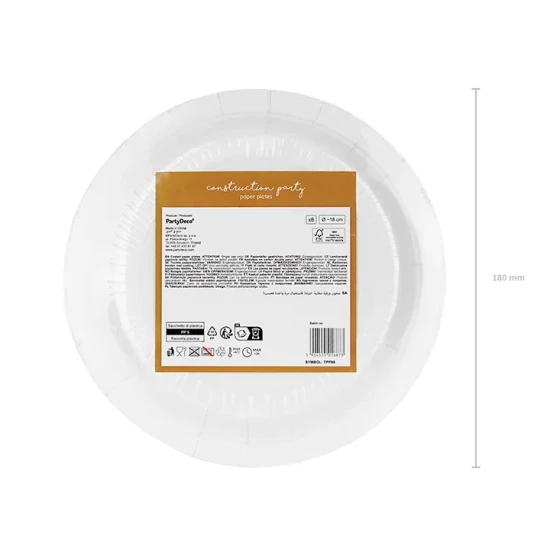 Narodeninové taniere na detskú oslavu s motívom stavebné vozidlá.