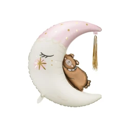 Balón Medvedík na mesiaci Ružový 80x98 cm