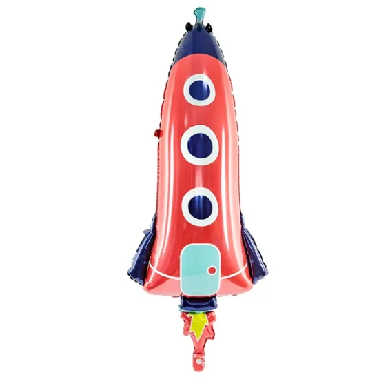 Balón s atraktívnym dizajnom vesmírnej rakety, čo zaujme každé dieťa.