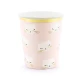 Ružové poháre s motívom mačka vhodné na detské narodeninové oslavy. 