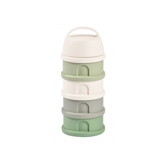 Béaba Súprava téglikov na sušené mlieko / desiatu Cotton White / Sage Green