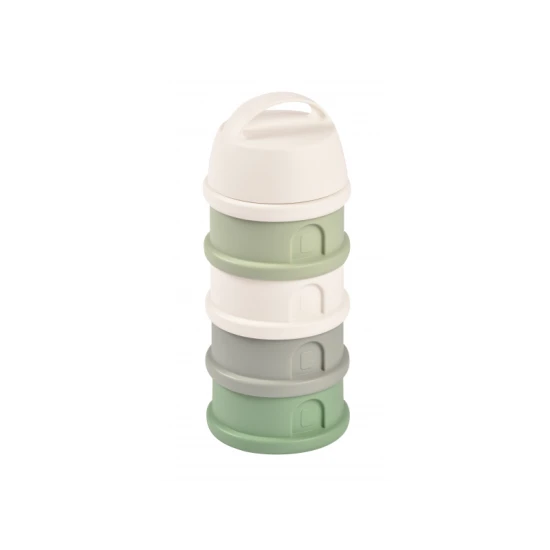 Béaba Súprava téglikov na sušené mlieko / desiatu Cotton White / Sage Green