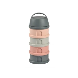 Súprava téglikov na sušené mlieko / desiatu Mineral Grey / Pink