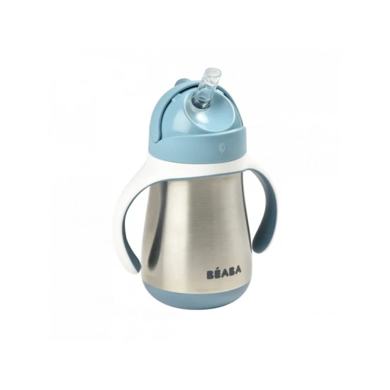 Béaba Hrnček termoizolačný so slamkou nerez 250ml Blue