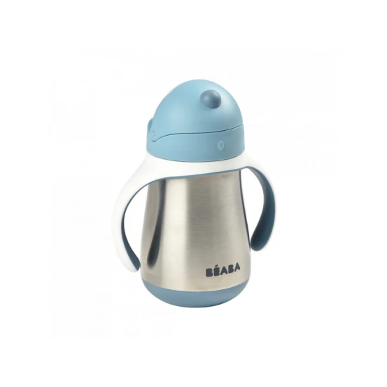 Béaba Hrnček termoizolačný so slamkou nerez 250ml Blue