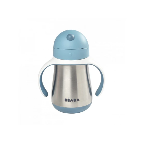 Béaba Hrnček termoizolačný so slamkou nerez 250ml Blue